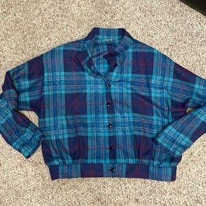 Vintage 80s wool batwing shoulder padded jacket